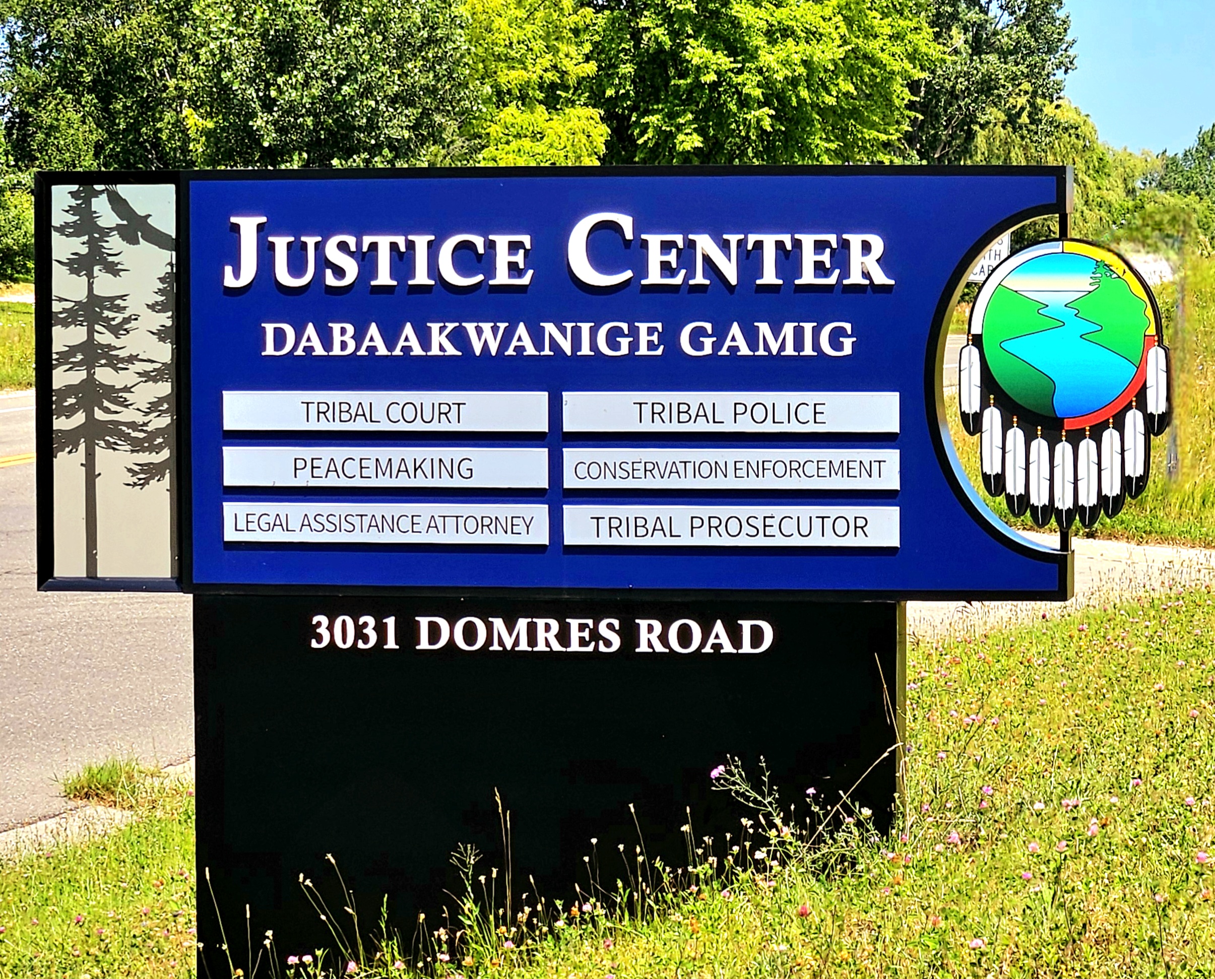 Justice Center sign