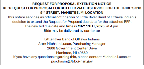 bottled water service rfp extended 2025