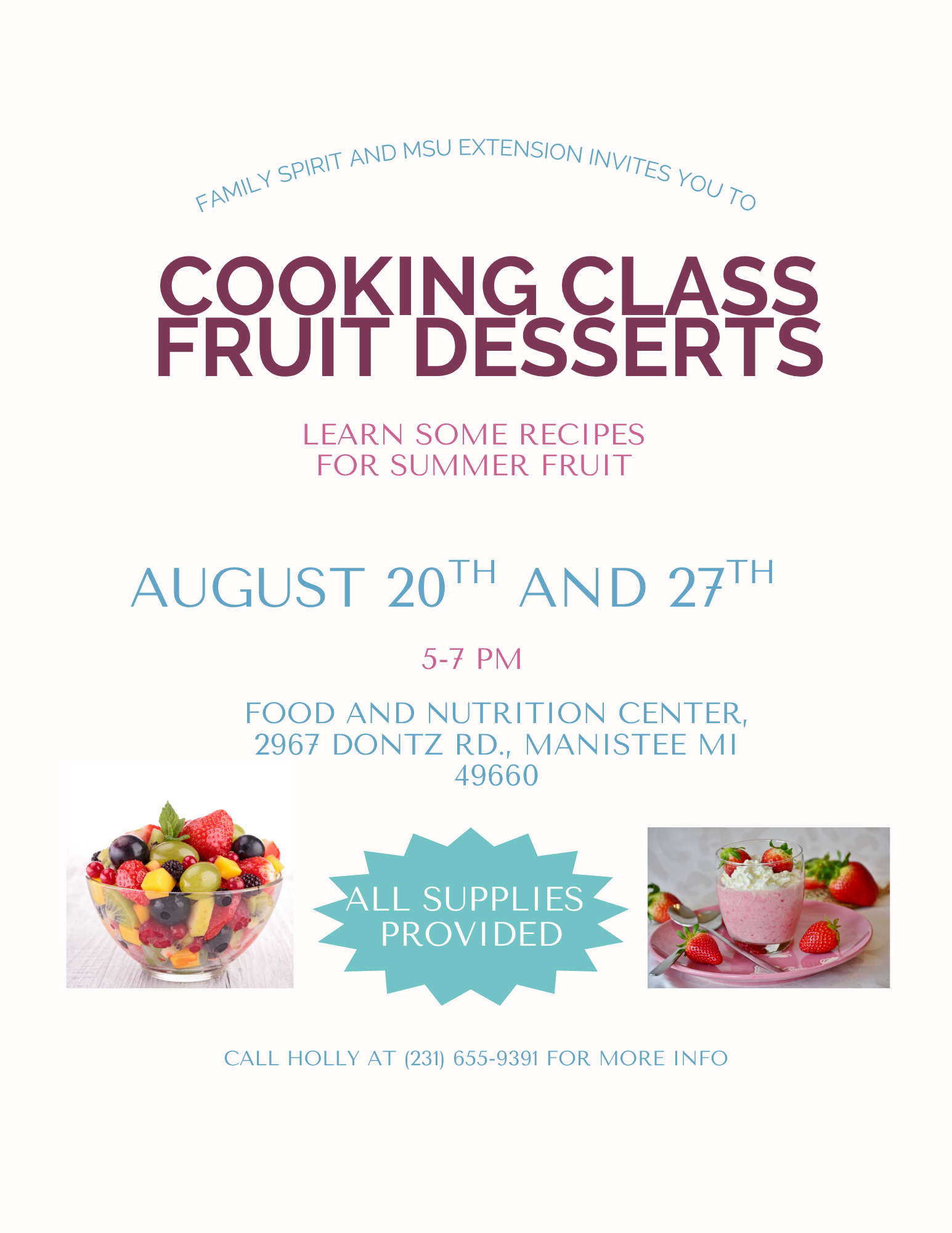 fruit desserts cooking class aug 2025