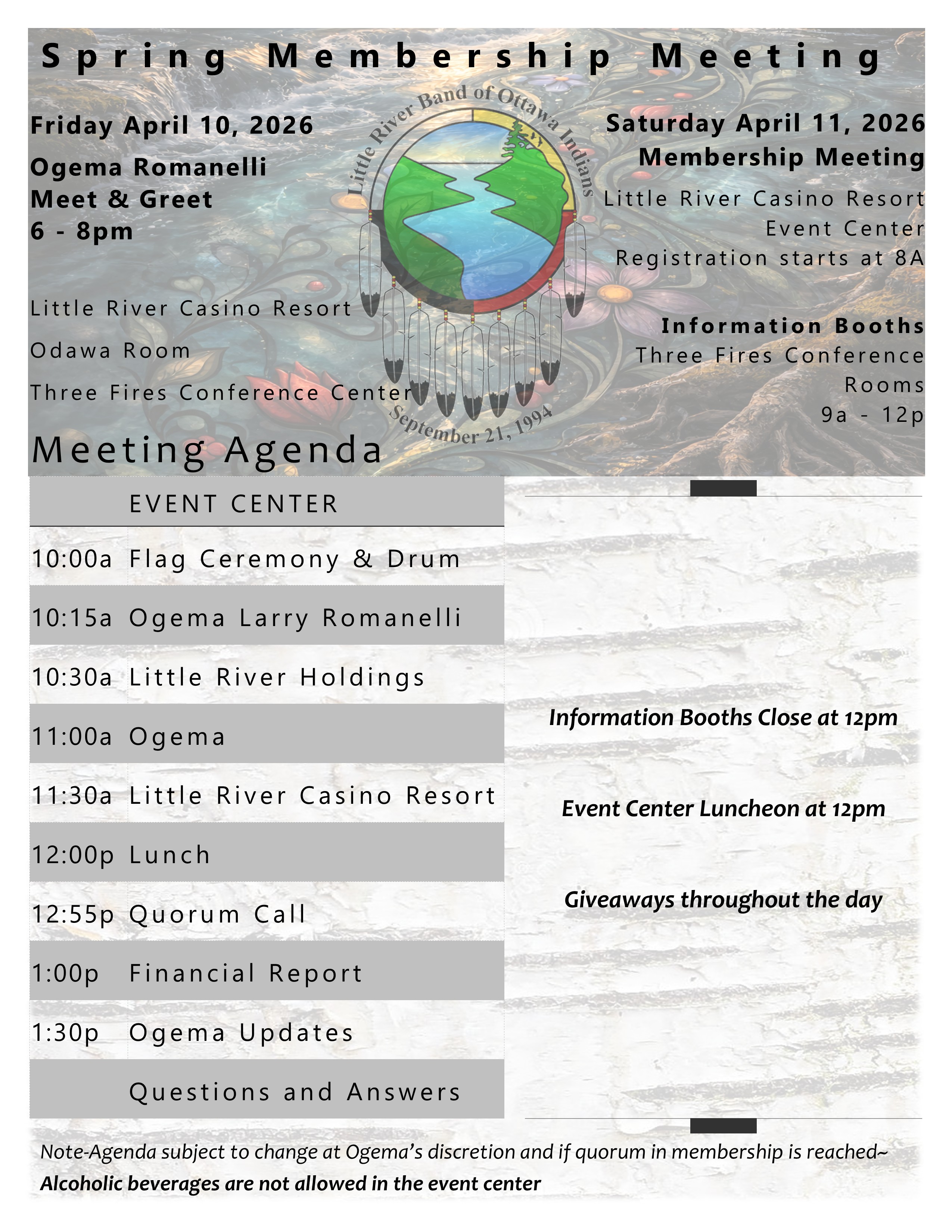  Spring 2026 Membership Meeting Agenda