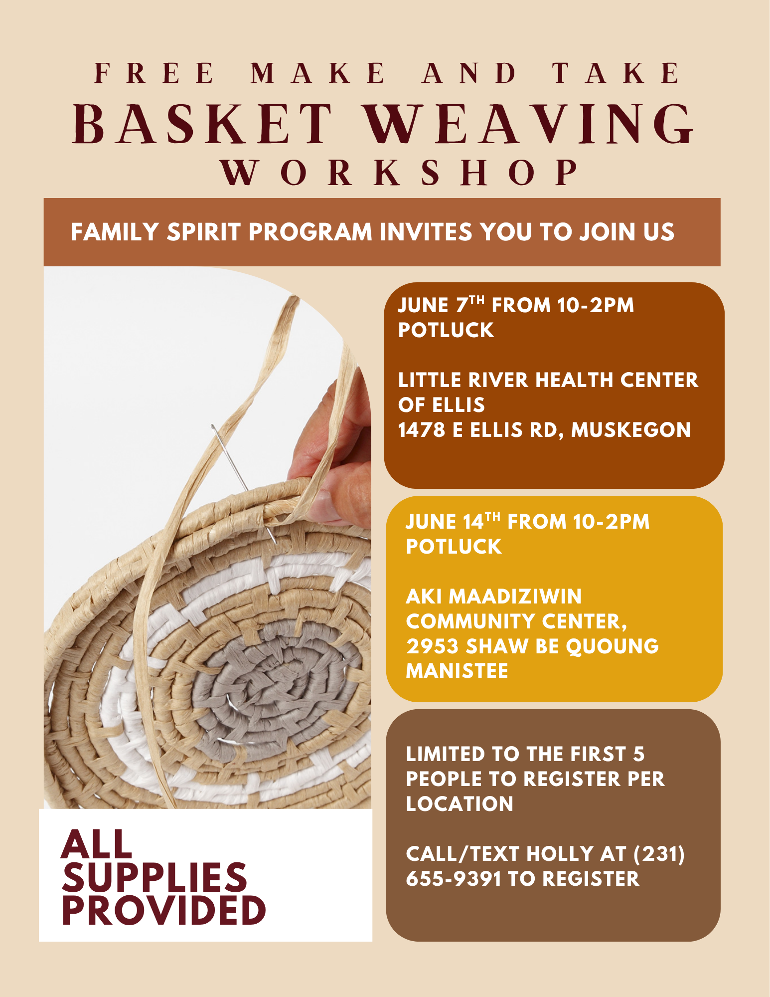 Family Spirit Program Basket Weaving Workshop 07.2026