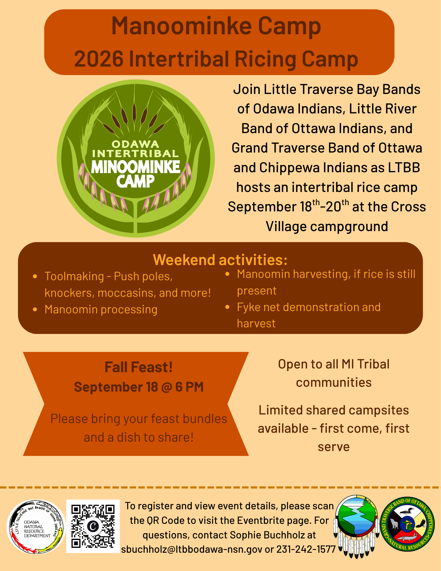 Odawa Intertribal Rice Camp Flyer