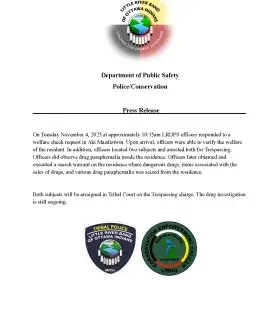 Department of Public Safety Police Conservation: Press Release
