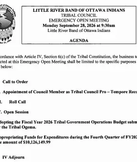 Call of Emergency Meeting of Council 09.28.26
