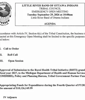 09.29.26 Emergency Call of Tribal Council Meeting by the Tribal Ogema